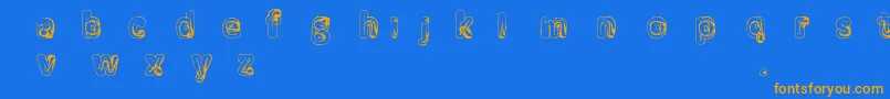 Manenschijn02 Font – Orange Fonts on Blue Background