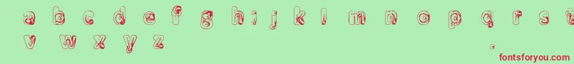 Manenschijn02-fontti – punaiset fontit vihreällä taustalla