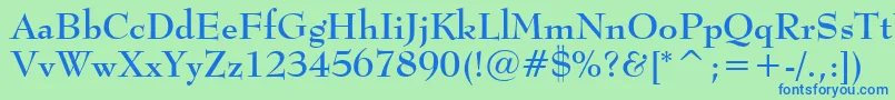 BernhardmodBtBold Font – Blue Fonts on Green Background