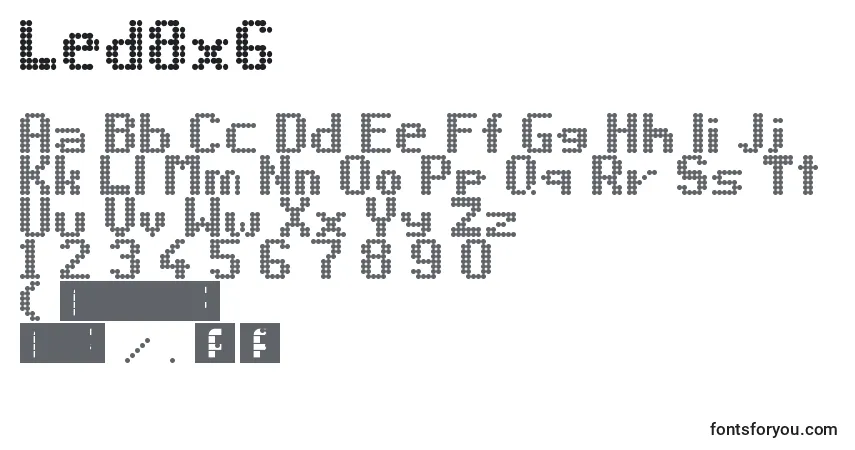 Led8x6-fontti – aakkoset, numerot, erikoismerkit