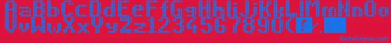Led8x6 Font – Blue Fonts on Red Background