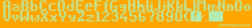 Led8x6 Font – Green Fonts on Orange Background