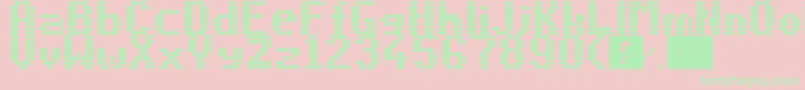 Led8x6-fontti – vihreät fontit vaaleanpunaisella taustalla