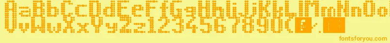 Led8x6 Font – Orange Fonts on Yellow Background