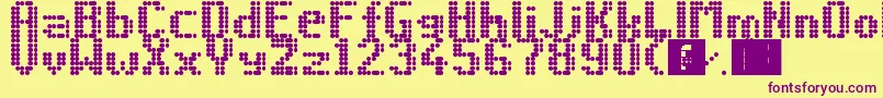 Led8x6 Font – Purple Fonts on Yellow Background