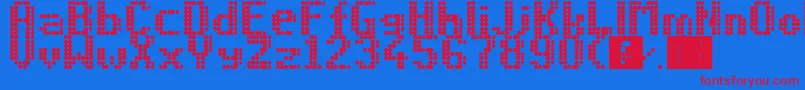 Led8x6 Font – Red Fonts on Blue Background