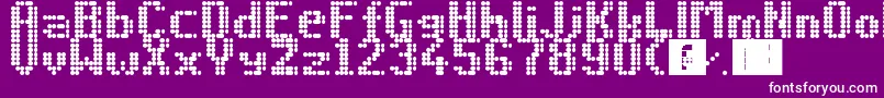 フォントLed8x6 – 紫の背景に白い文字