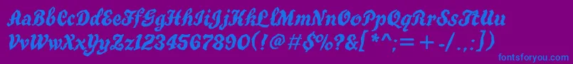 フォントTruegritatt – 紫色の背景に青い文字