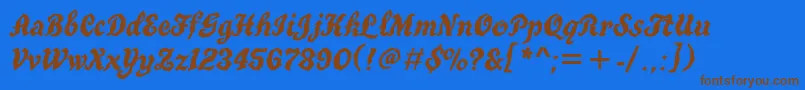 Truegritatt Font – Brown Fonts on Blue Background