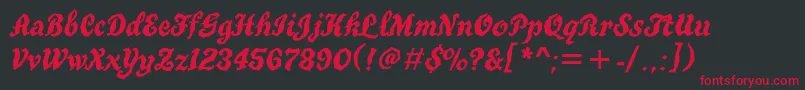 Truegritatt Font – Red Fonts on Black Background