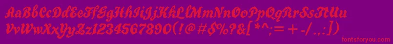 Truegritatt Font – Red Fonts on Purple Background