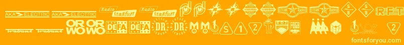 Praesent60 Font – Yellow Fonts on Orange Background