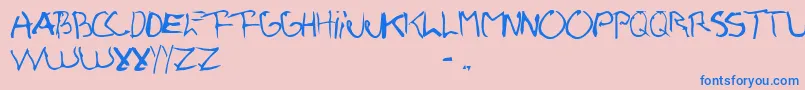 Pio Font – Blue Fonts on Pink Background