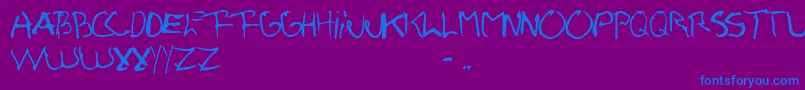 フォントPio – 紫色の背景に青い文字