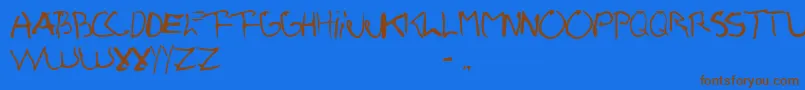 Pio Font – Brown Fonts on Blue Background
