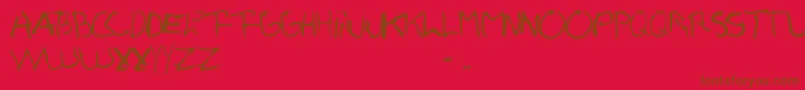 Pio Font – Brown Fonts on Red Background