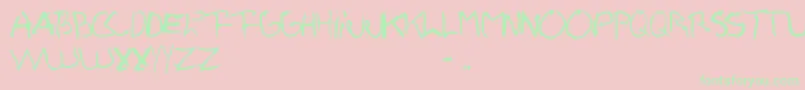 Pio-Schriftart – Grüne Schriften auf rosa Hintergrund