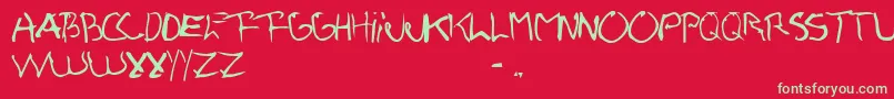 Pio Font – Green Fonts on Red Background