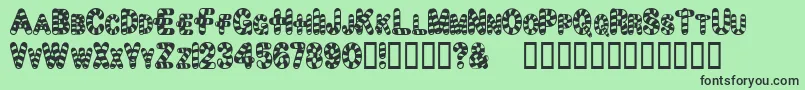 Fonte Candytime – fontes pretas em um fundo verde
