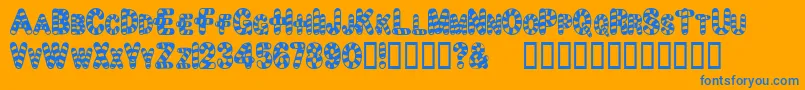 フォントCandytime – オレンジの背景に青い文字