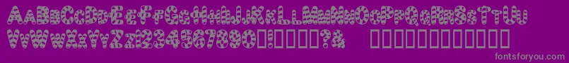 Fonte Candytime – fontes cinzas em um fundo violeta
