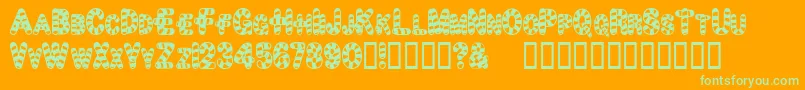 Candytime Font – Green Fonts on Orange Background