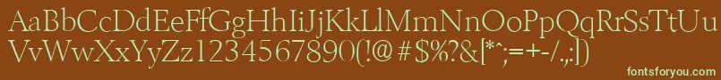 BelfastserialXlightRegular Font – Green Fonts on Brown Background