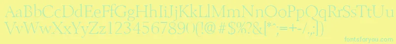 BelfastserialXlightRegular-Schriftart – Grüne Schriften auf gelbem Hintergrund