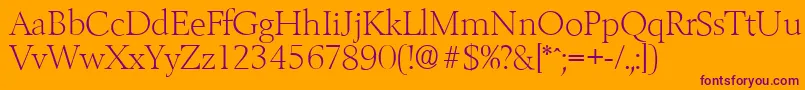 BelfastserialXlightRegular Font – Purple Fonts on Orange Background