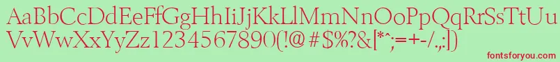 BelfastserialXlightRegular Font – Red Fonts on Green Background