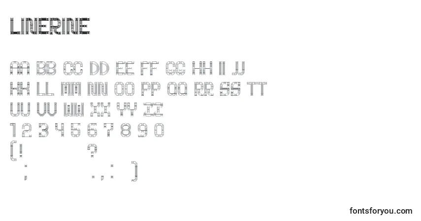 Fuente Linerine - alfabeto, números, caracteres especiales