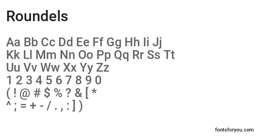 Roundels-fontti – aakkoset, numerot, erikoismerkit