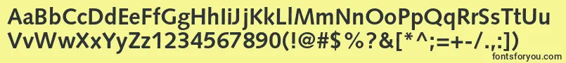 SyntaxltstdBold Font – Black Fonts on Yellow Background