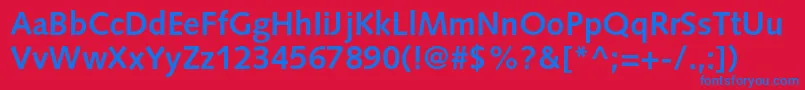 SyntaxltstdBold Font – Blue Fonts on Red Background