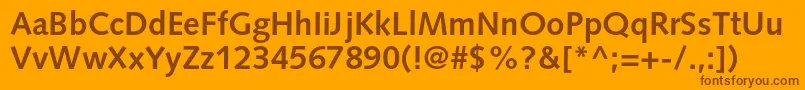 Fonte SyntaxltstdBold – fontes marrons em um fundo laranja