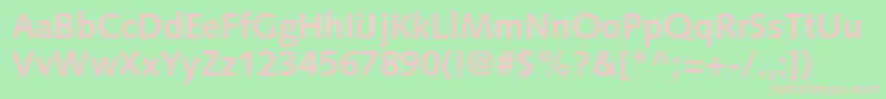 SyntaxltstdBold-fontti – vaaleanpunaiset fontit vihreällä taustalla