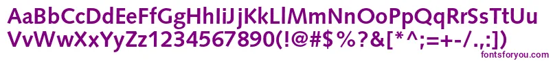 SyntaxltstdBold-Schriftart – Violette Schriften auf weißem Hintergrund