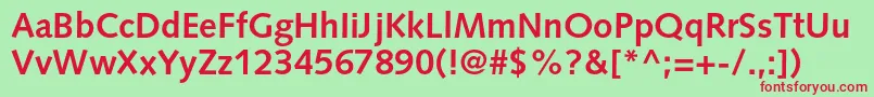 SyntaxltstdBold Font – Red Fonts on Green Background