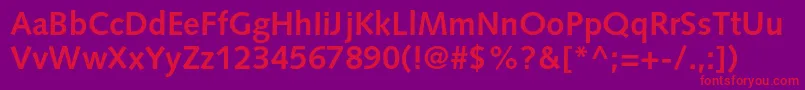 フォントSyntaxltstdBold – 紫の背景に赤い文字