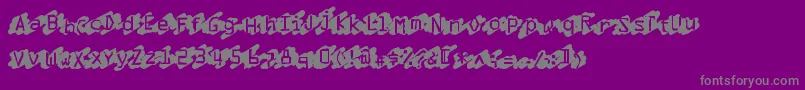 Luckyscratcher-fontti – harmaat kirjasimet violetilla taustalla