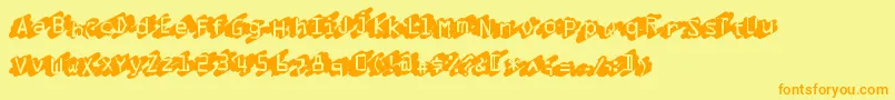 Luckyscratcher Font – Orange Fonts on Yellow Background