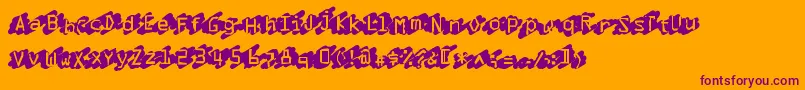 フォントLuckyscratcher – オレンジの背景に紫のフォント