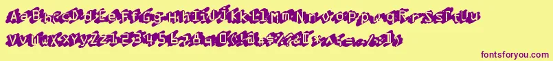 Luckyscratcher Font – Purple Fonts on Yellow Background