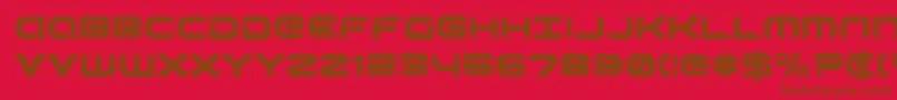 Fonte RobotaurAcademy – fontes marrons em um fundo vermelho