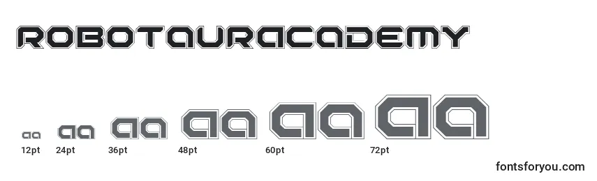 Размеры шрифта RobotaurAcademy