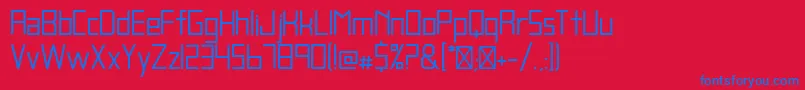 BlankRegular-Schriftart – Blaue Schriften auf rotem Hintergrund