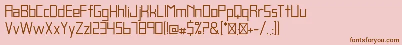 フォントBlankRegular – ピンクの背景に茶色のフォント