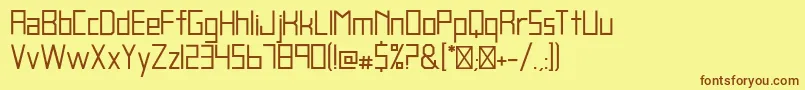 BlankRegular Font – Brown Fonts on Yellow Background