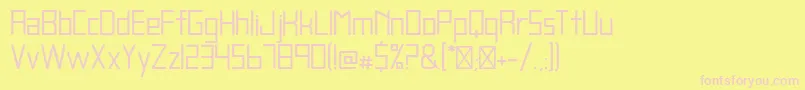 フォントBlankRegular – ピンクのフォント、黄色の背景