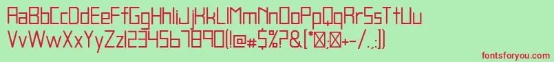 フォントBlankRegular – 赤い文字の緑の背景